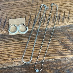 3 pc silver costume jewelry